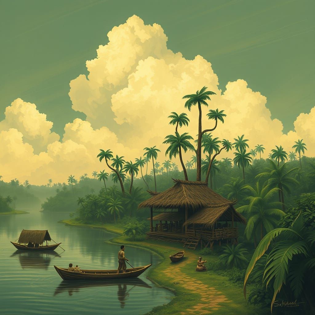 Mystical Amazonian Folklore Illustration