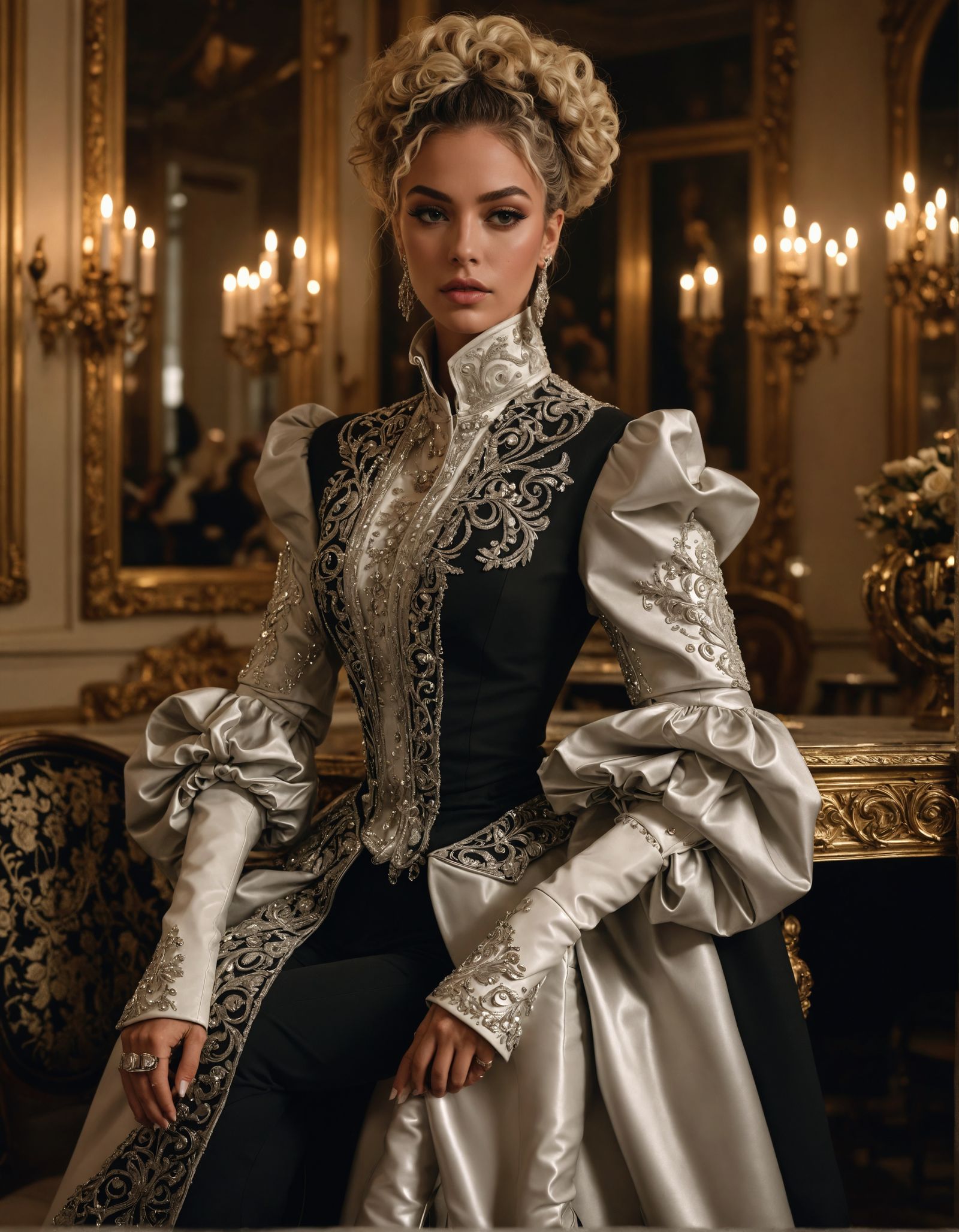 Elegant Lady in Baroque Splendor