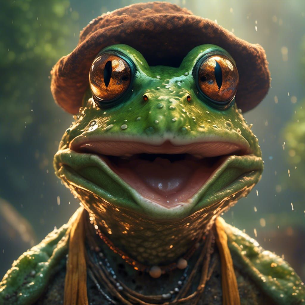 Handsome Frog-Man Profile Picture in Detailed Matte Style
