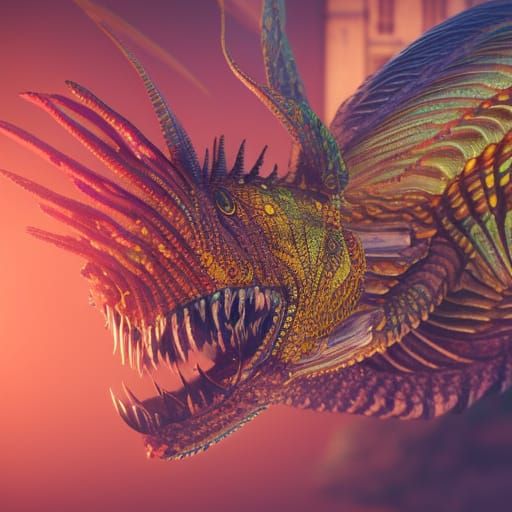 Ornate Symphysodon Fish in Hyperrealistic Detail