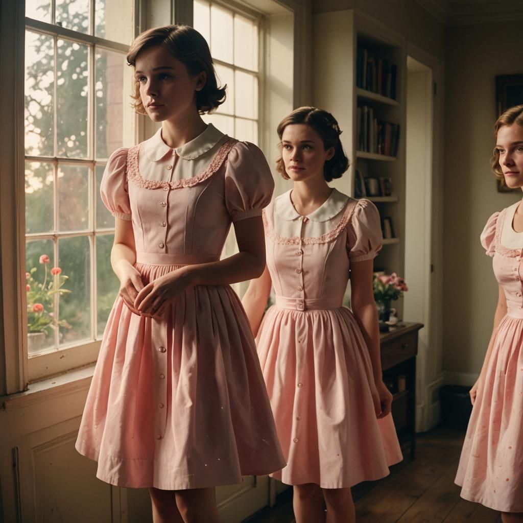Boy in Pink Dress Curtsies, Cinematic Still