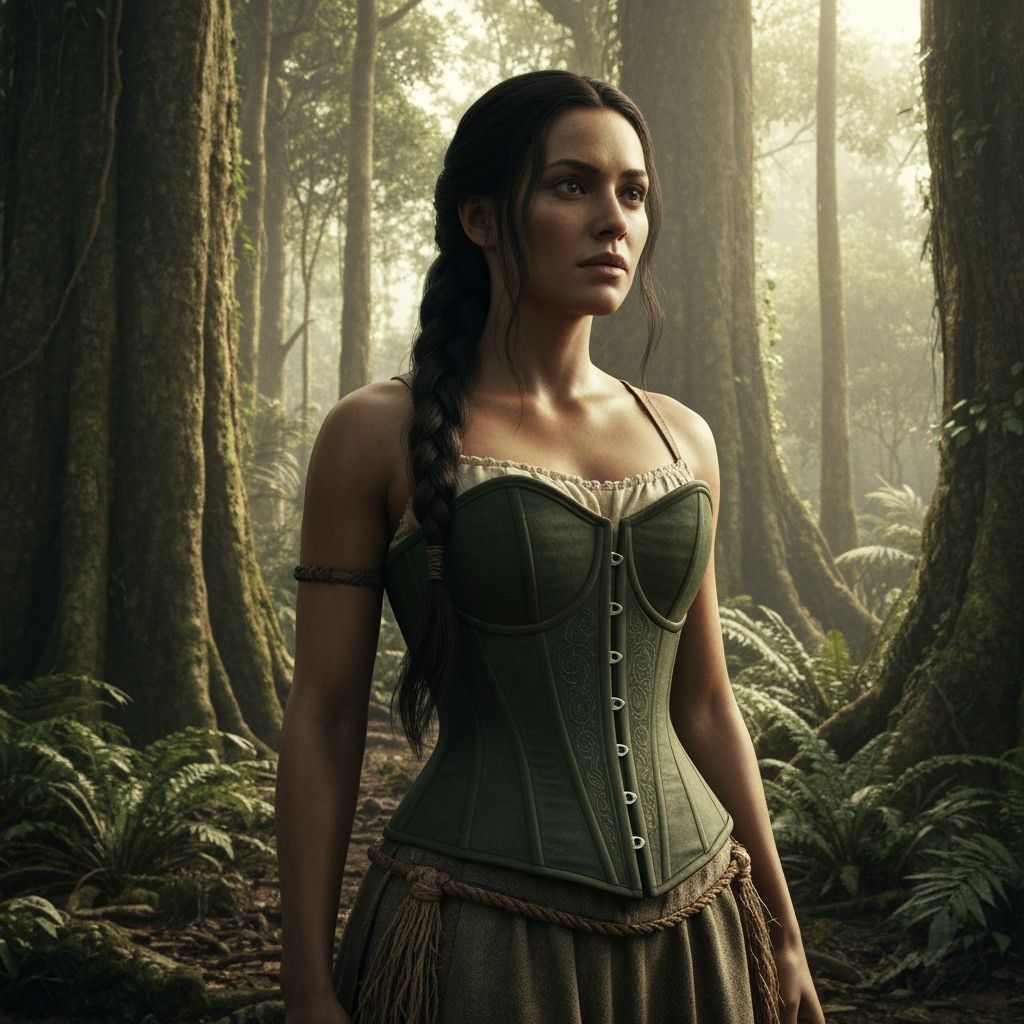 Jurassic Woman in Corset: AI Generated Image