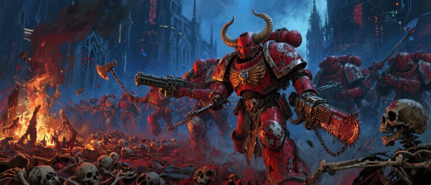 Grimdark Space Marines Advance Through Pyre