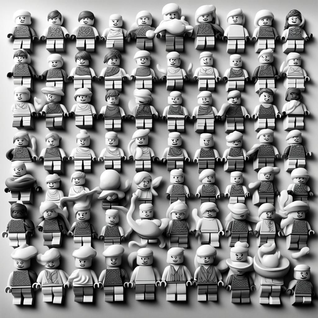 Outlined Lego Babies: A Black and White Coloring Page
