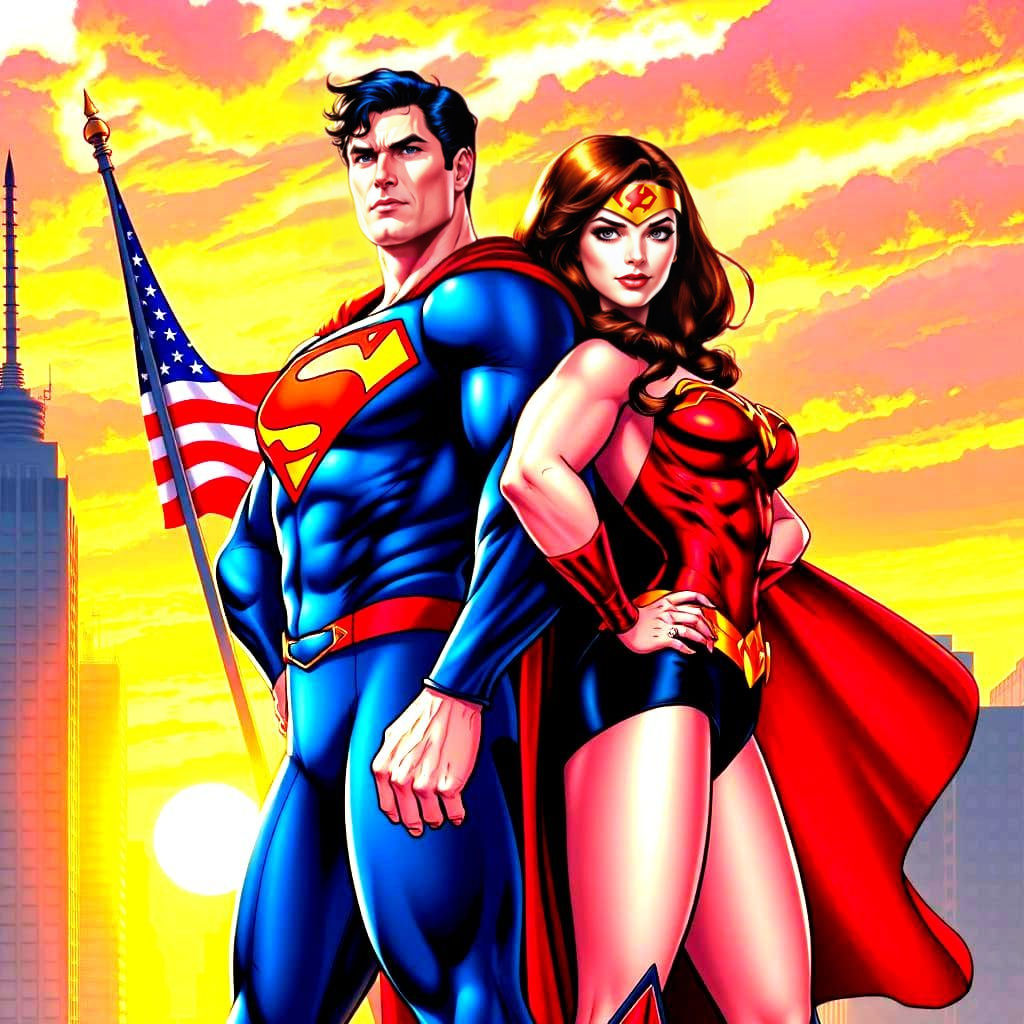 Superhero Couple Soars Through the Skies