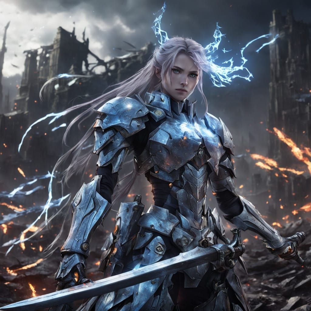 Cyberpunk Princess in Battle Armor