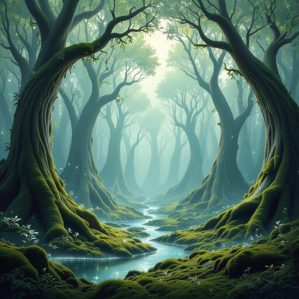 Ethereal Whispering Tidewood Digital Painting