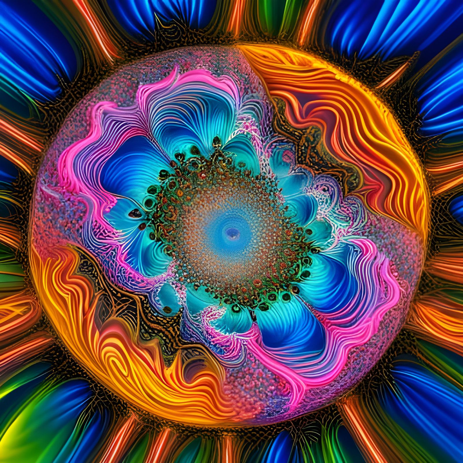 Psychedelic Interdimensional Vortex in Fluor Pastel CGI