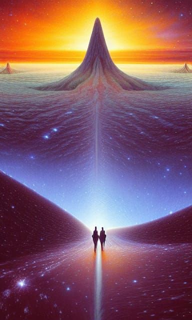 Cosmic Ghosts Walk Spiritual Highway in Neo-Impressionist St...