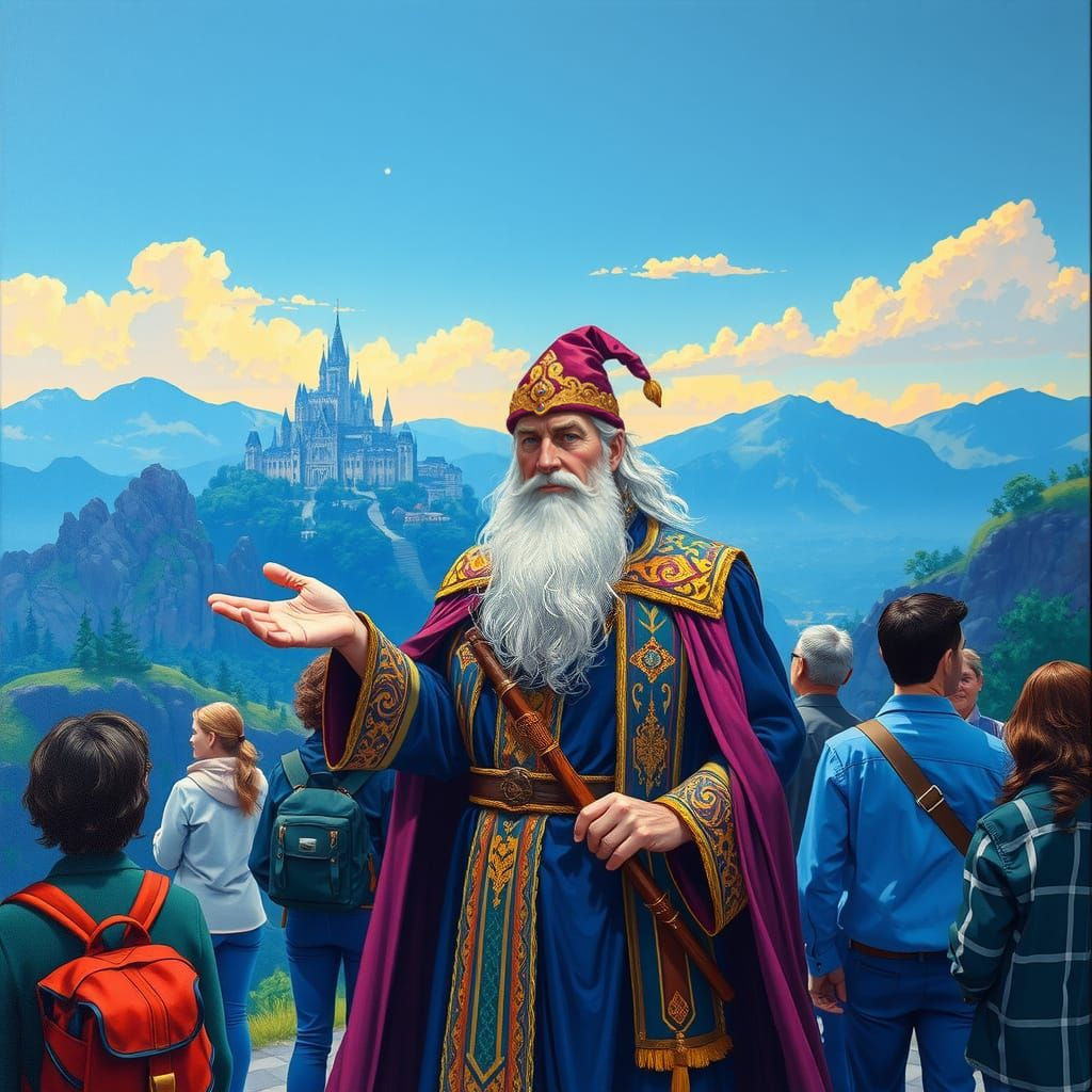 Epic Ultima V Quest Scene in Vibrant Triadic Colors