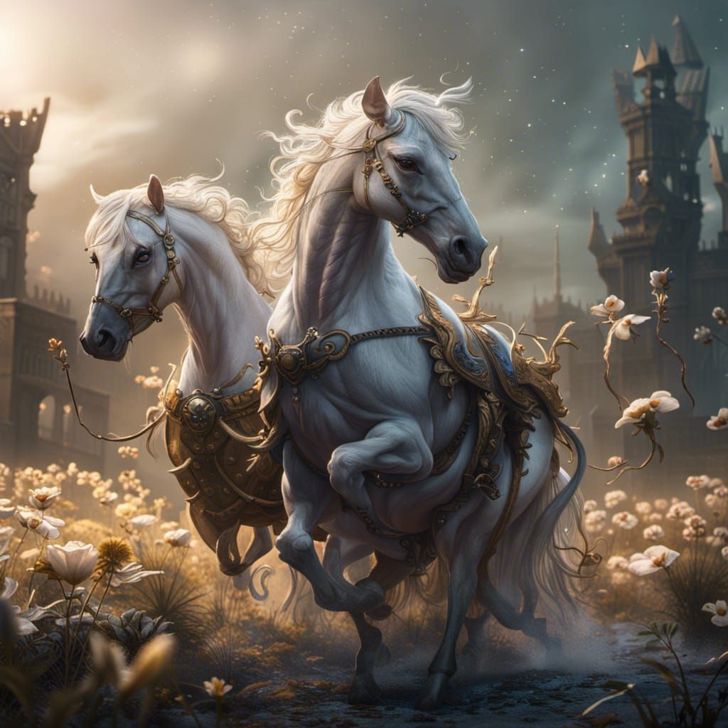 Magical Transformation: Mice to White Horses