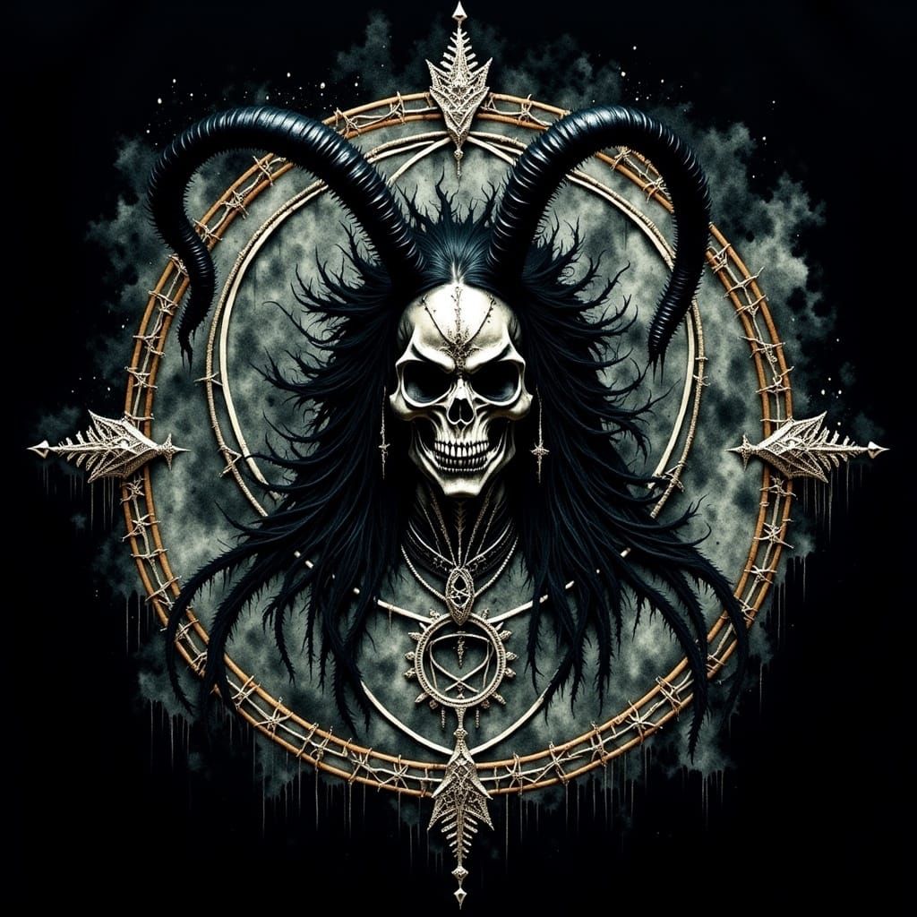 Macabre Watercolor: Black Man in Demonic Ritual