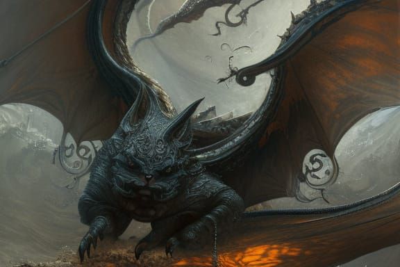 Sand Cat Dragon: Intricate Fantasy Art