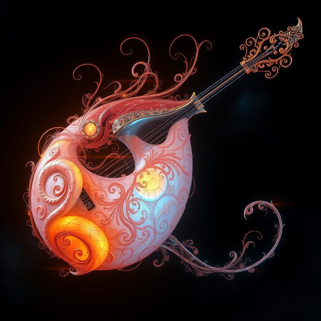 Ethereal Stomach Instrument in Vibrant, Electric Blues and O...