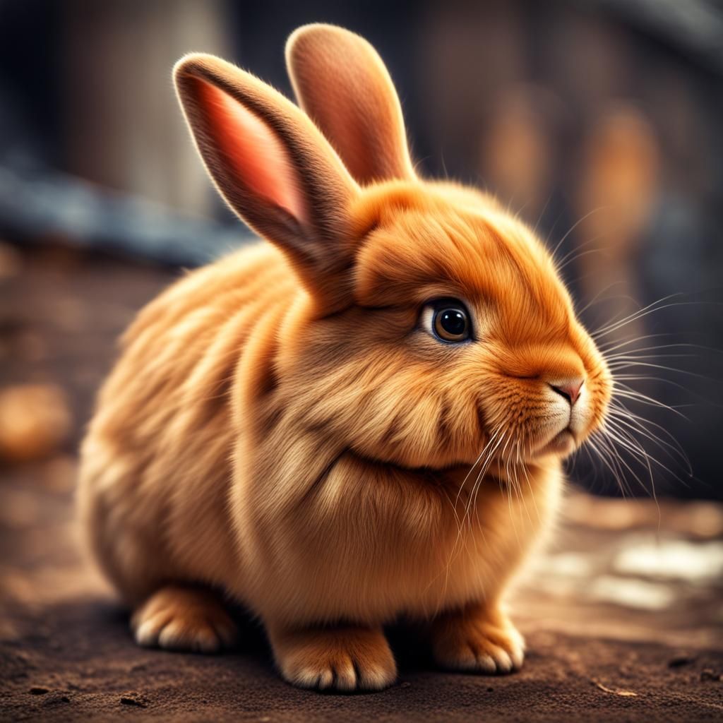 Hyperrealistic Caramel Bunny with Intricate Details