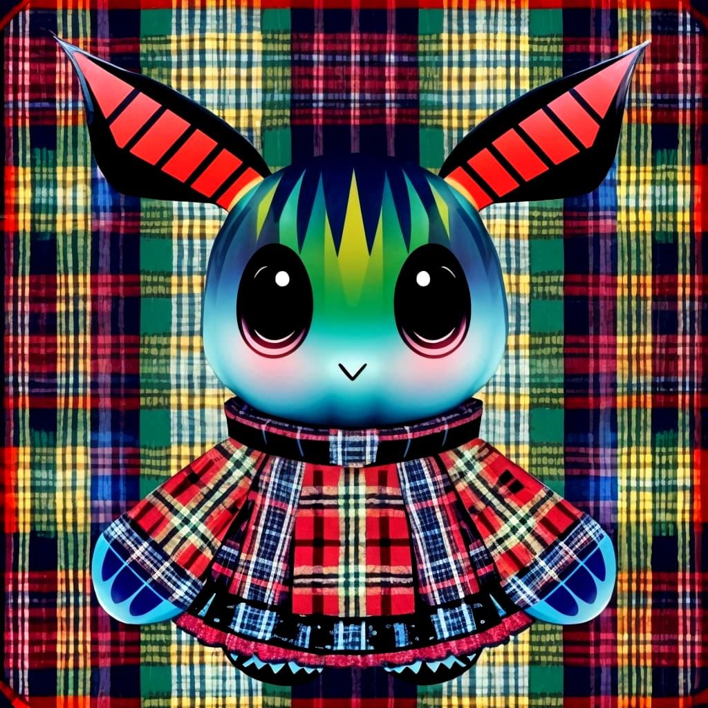 illustration of a tartan creature