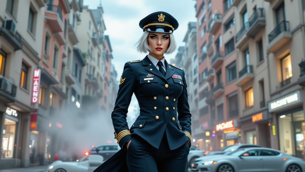 Female Military Officer in Dress Uniform (Accu LoRA)