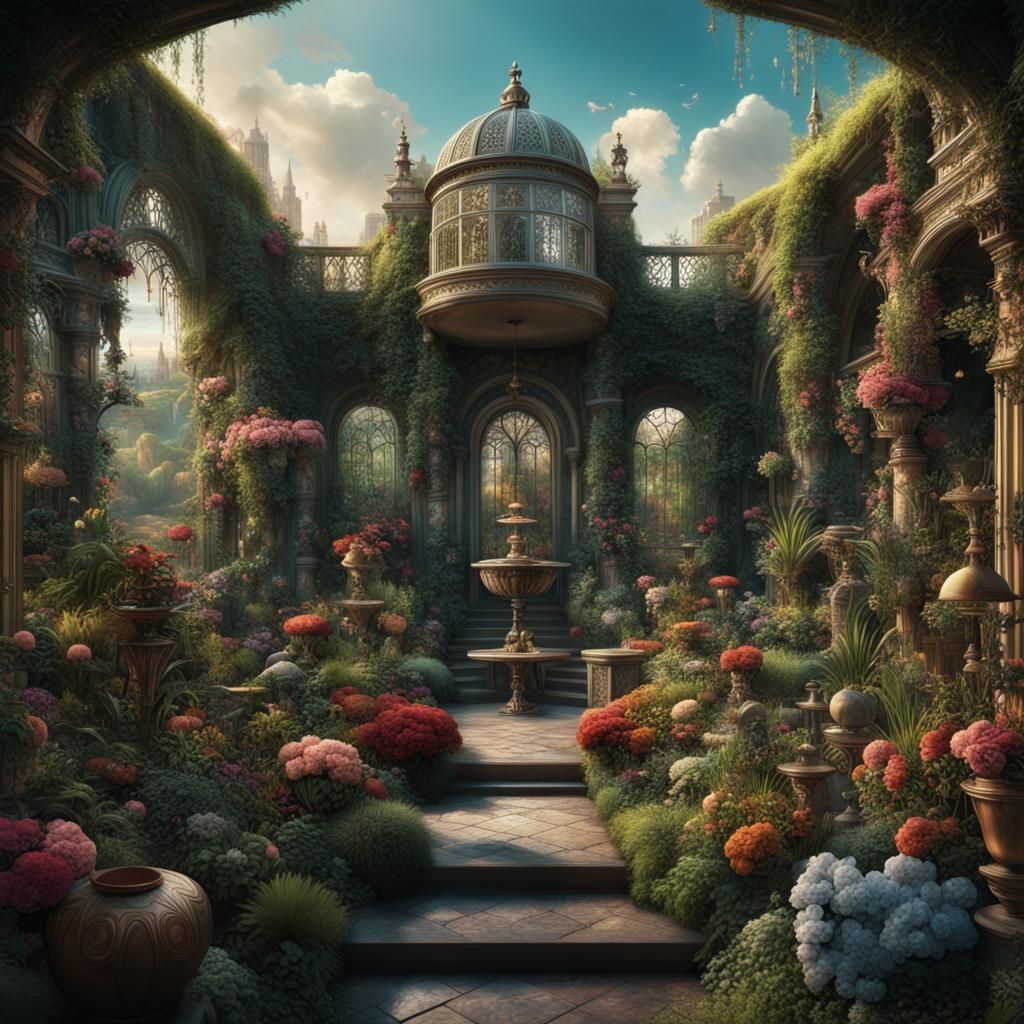 Maximalist Garden: Epic Digital Matte Painting
