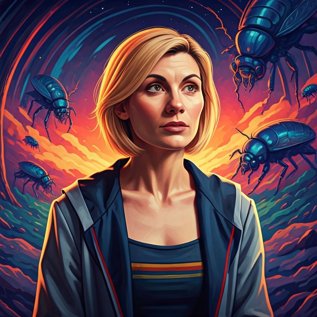 Doctor Who Amidst Psychedelic Giant Insects