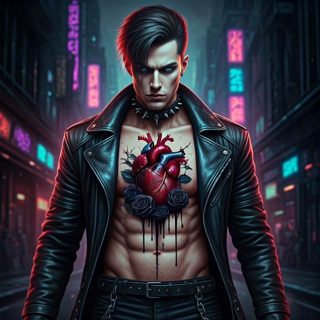 Gothic Punk Rebel in Dystopian Urban Decay