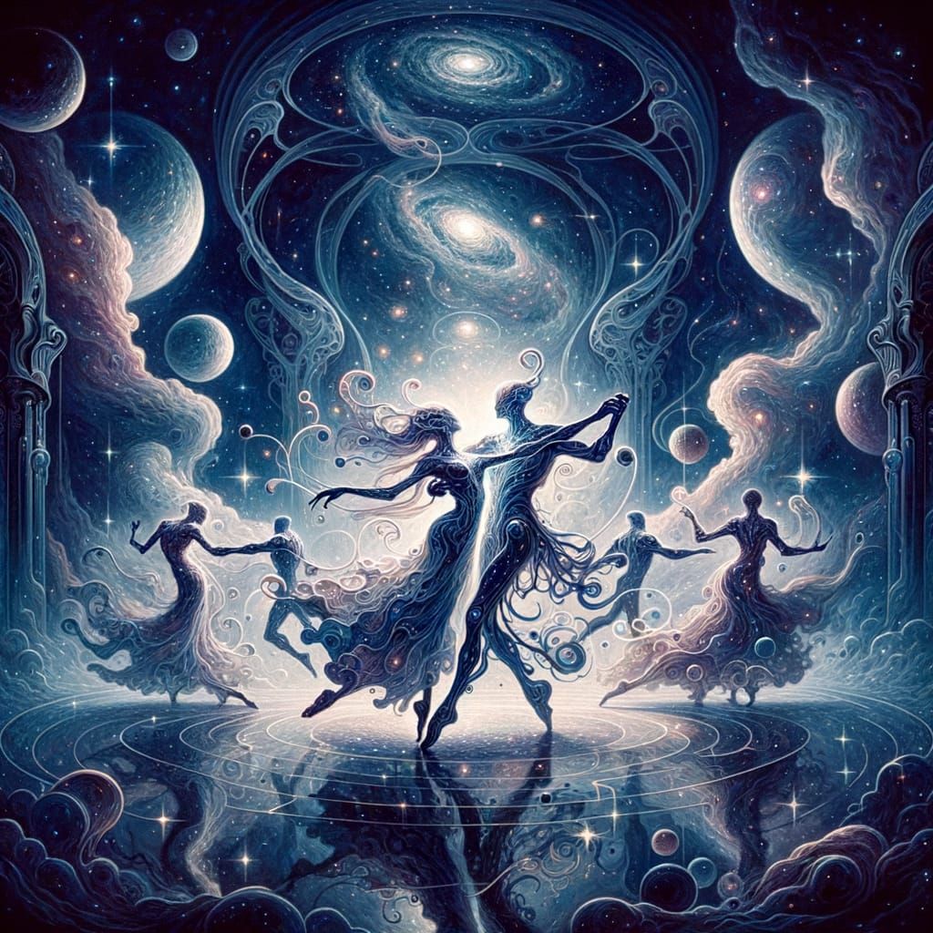 Cosmic Ballroom in Art Nouveau Style