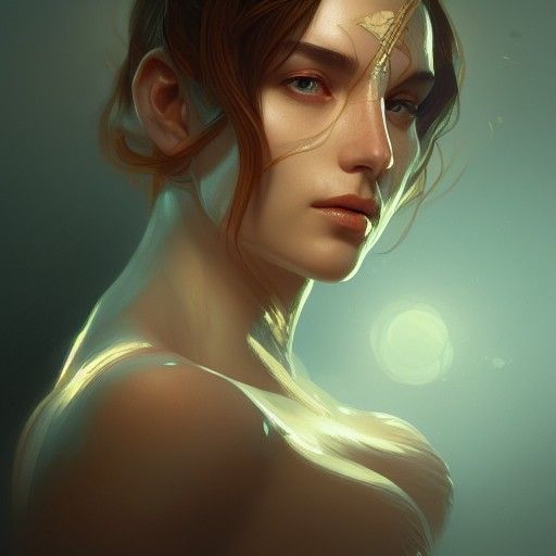 Portrait of a Leo Woman in Art Nouveau Style