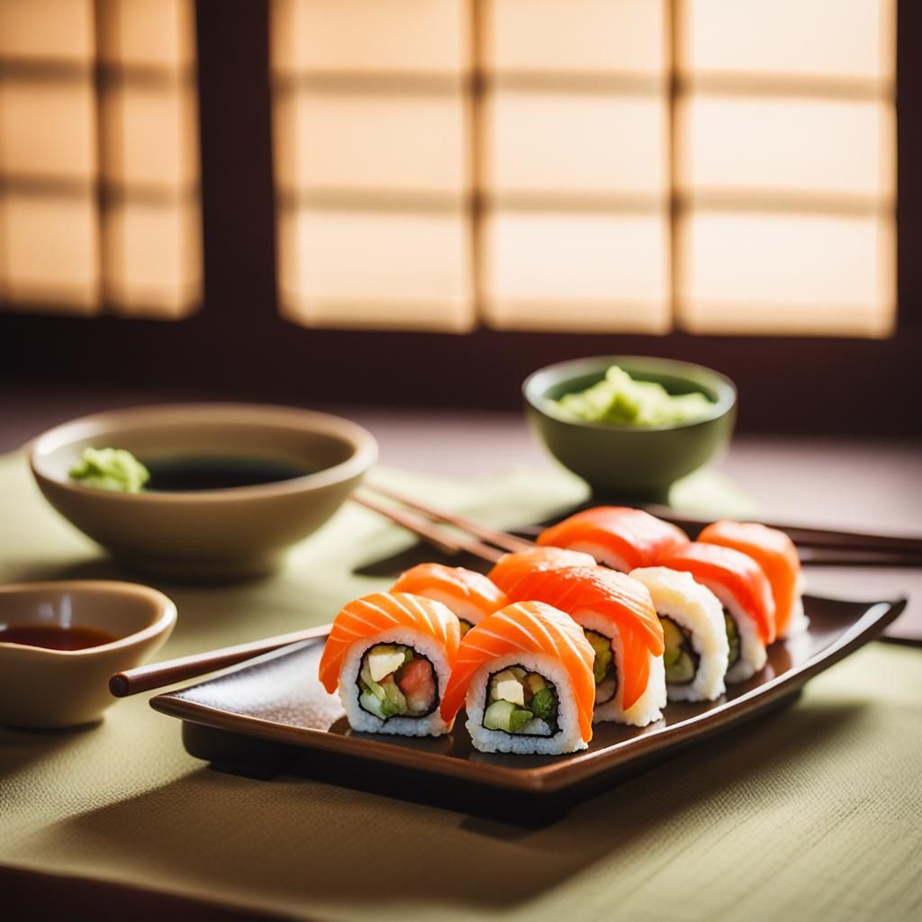 Macro Still Life Photograph of Sushi