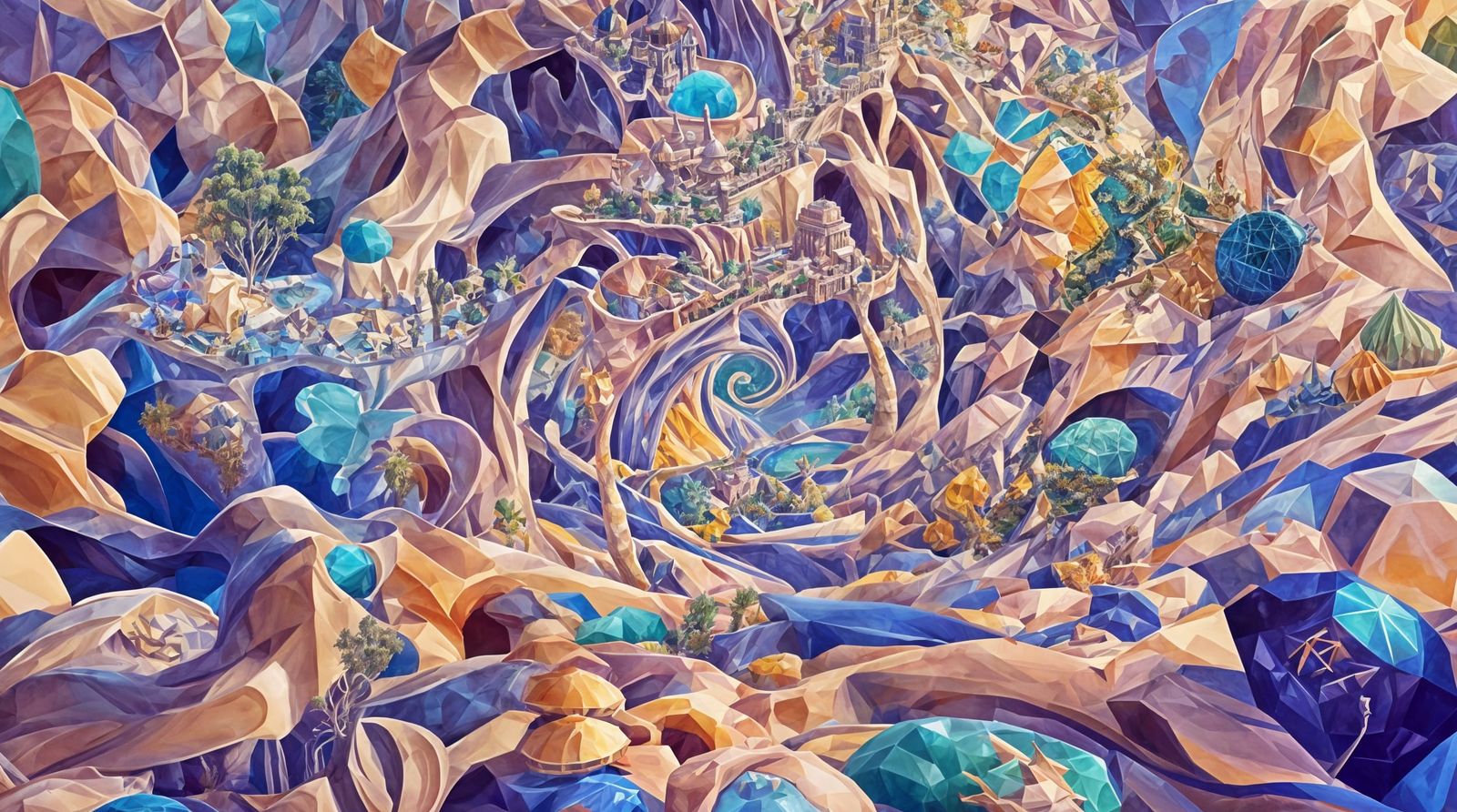 Dieselpunk Desert Kingdom at Night: A Surreal Oasis