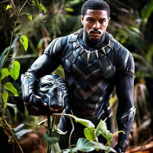 Michael B. Jordan as Black Panther in Regal Attire