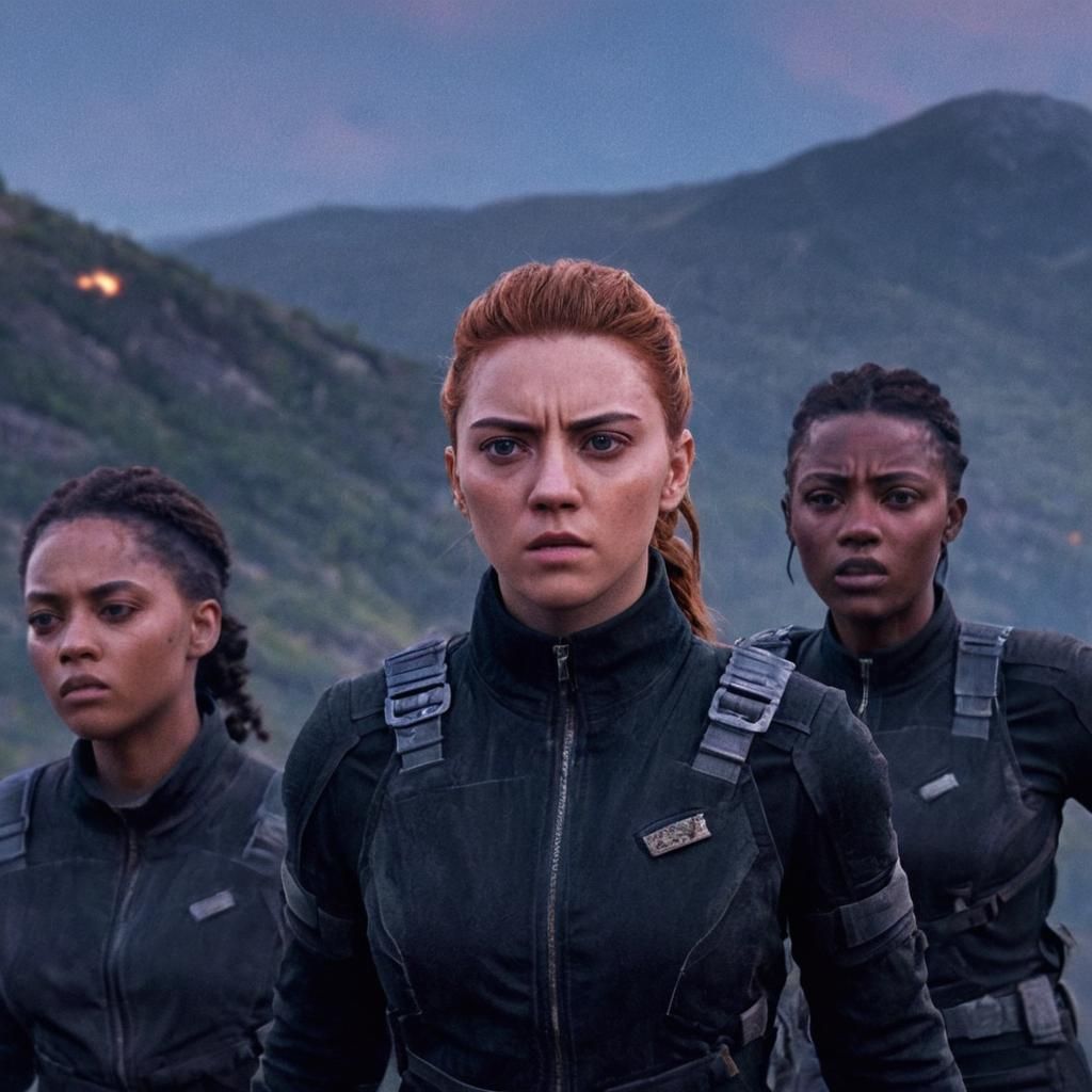 Hyper-Realistic Black Widow Mountain Fight