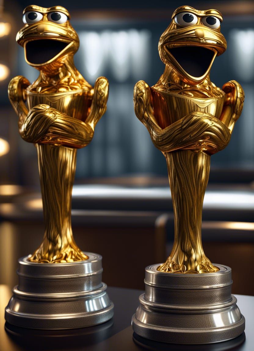 Oscar the Grouch as Golden Oscar Trophy