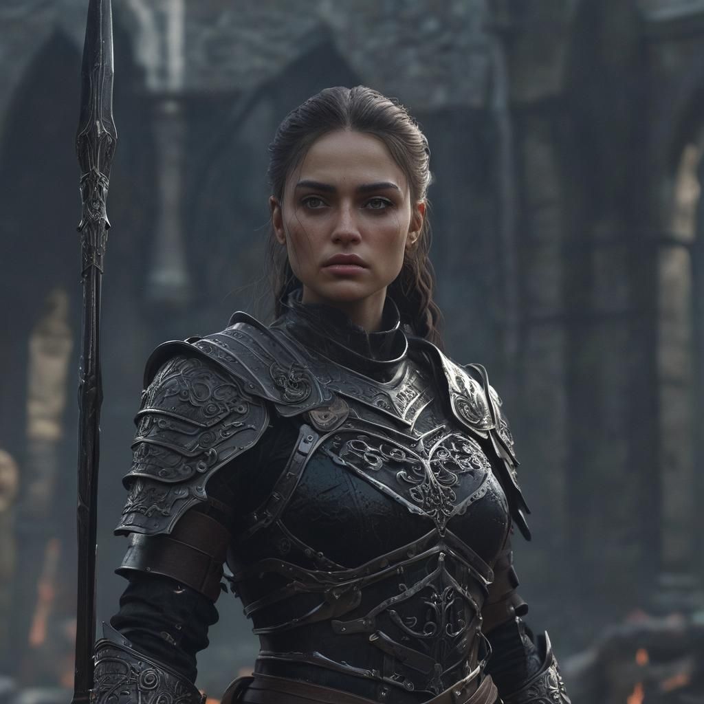 Obsidian Glass Knight in Dark Fantasy World