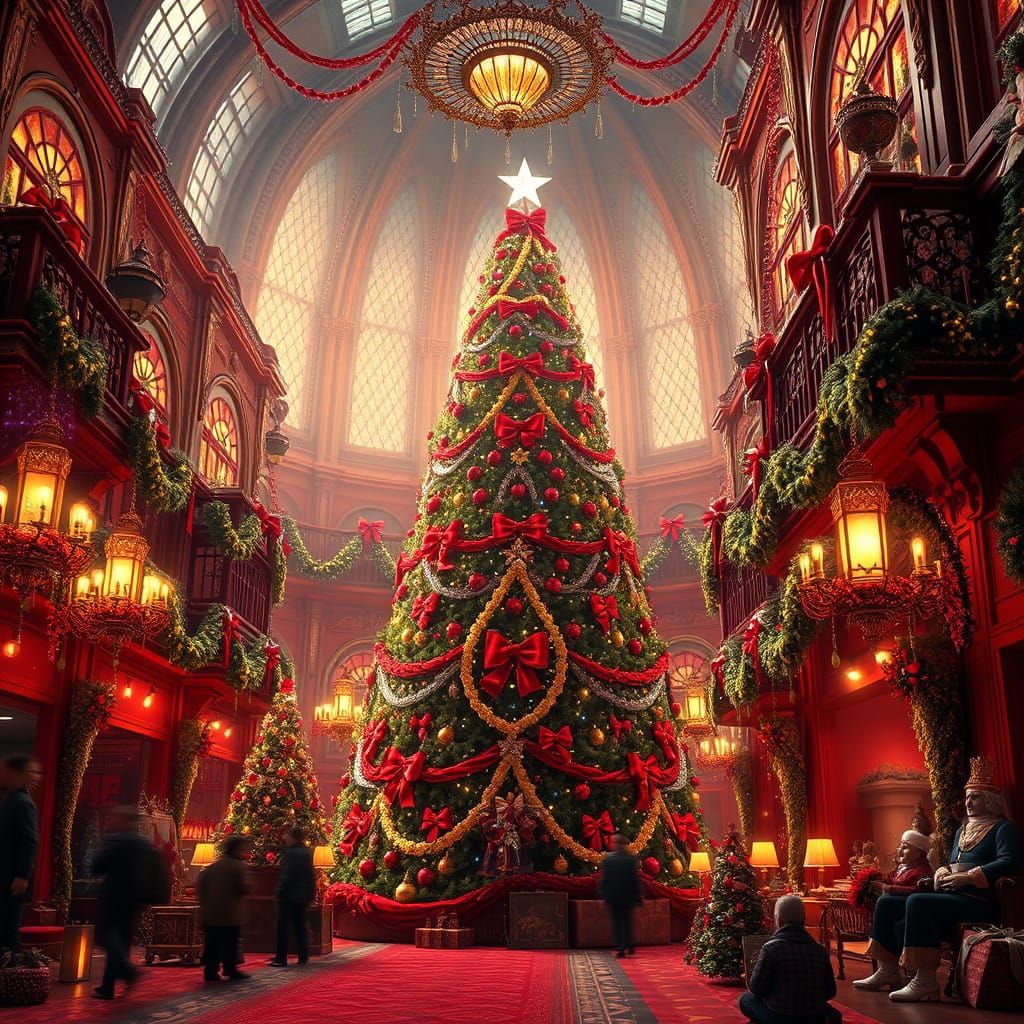 Winter Wonderland Christmas Scene in Vibrant Colors