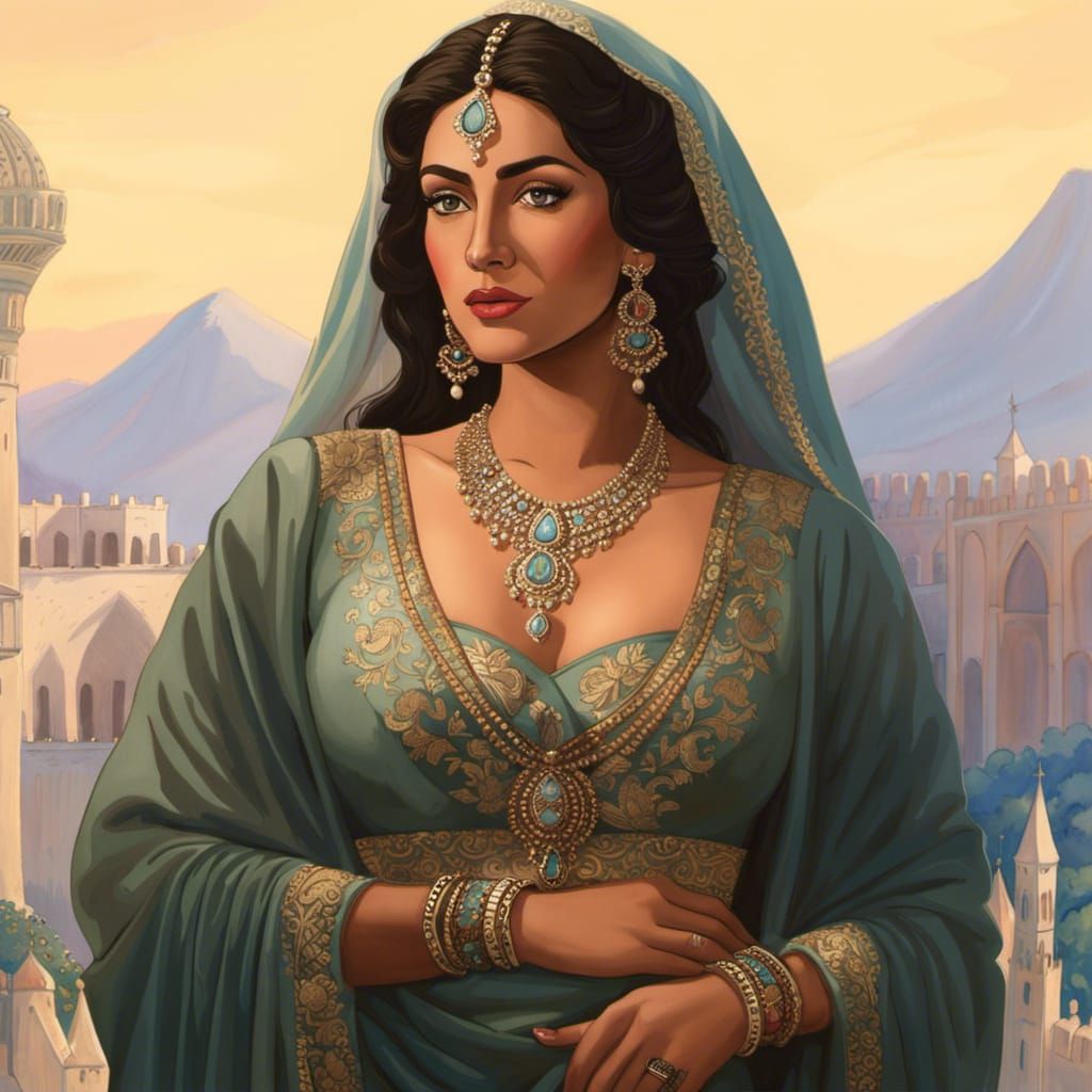 Fantasy Woman in Watercolor Painting by Studio Ghibli