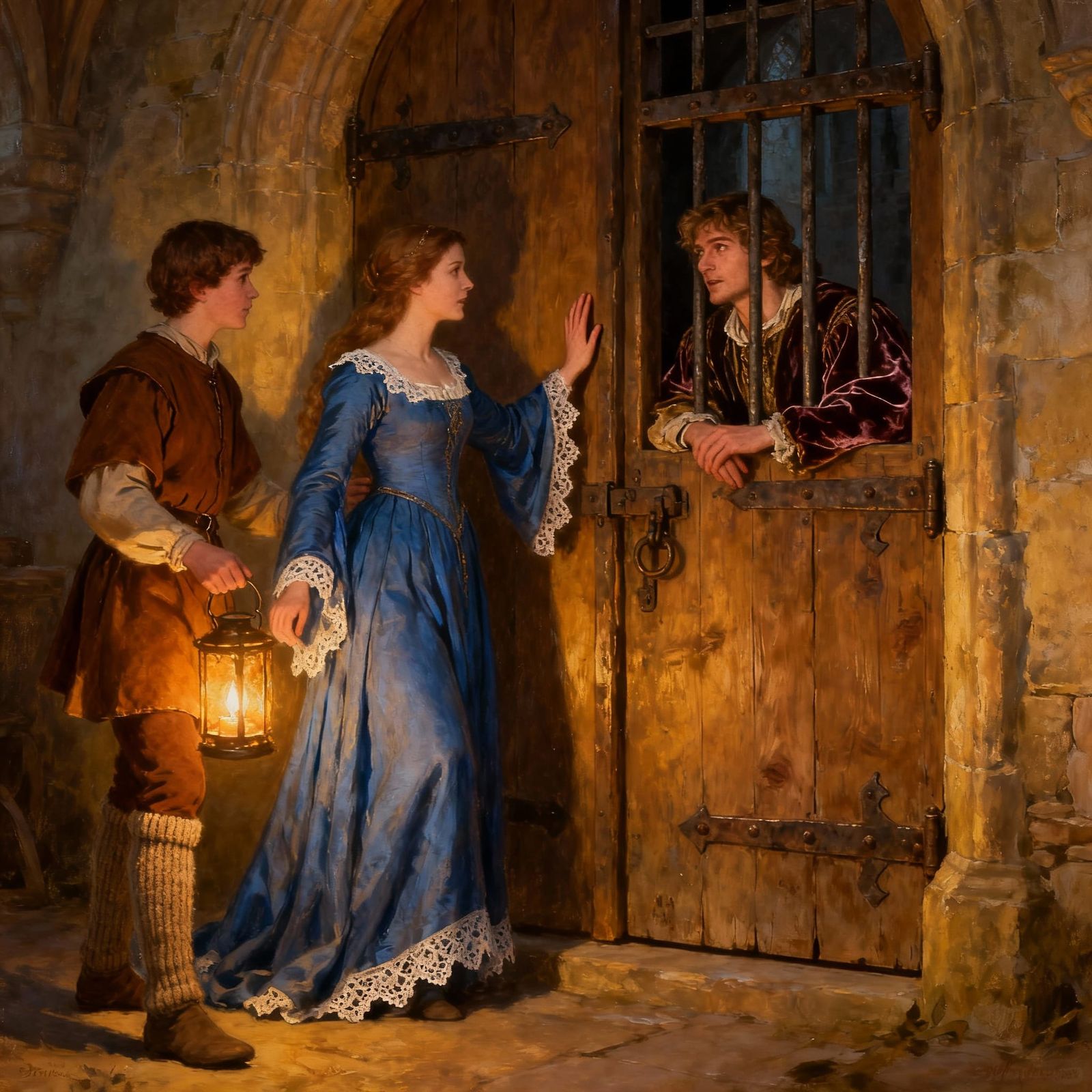 Medieval Lady Meets Imprisoned Prince With Serving Boy