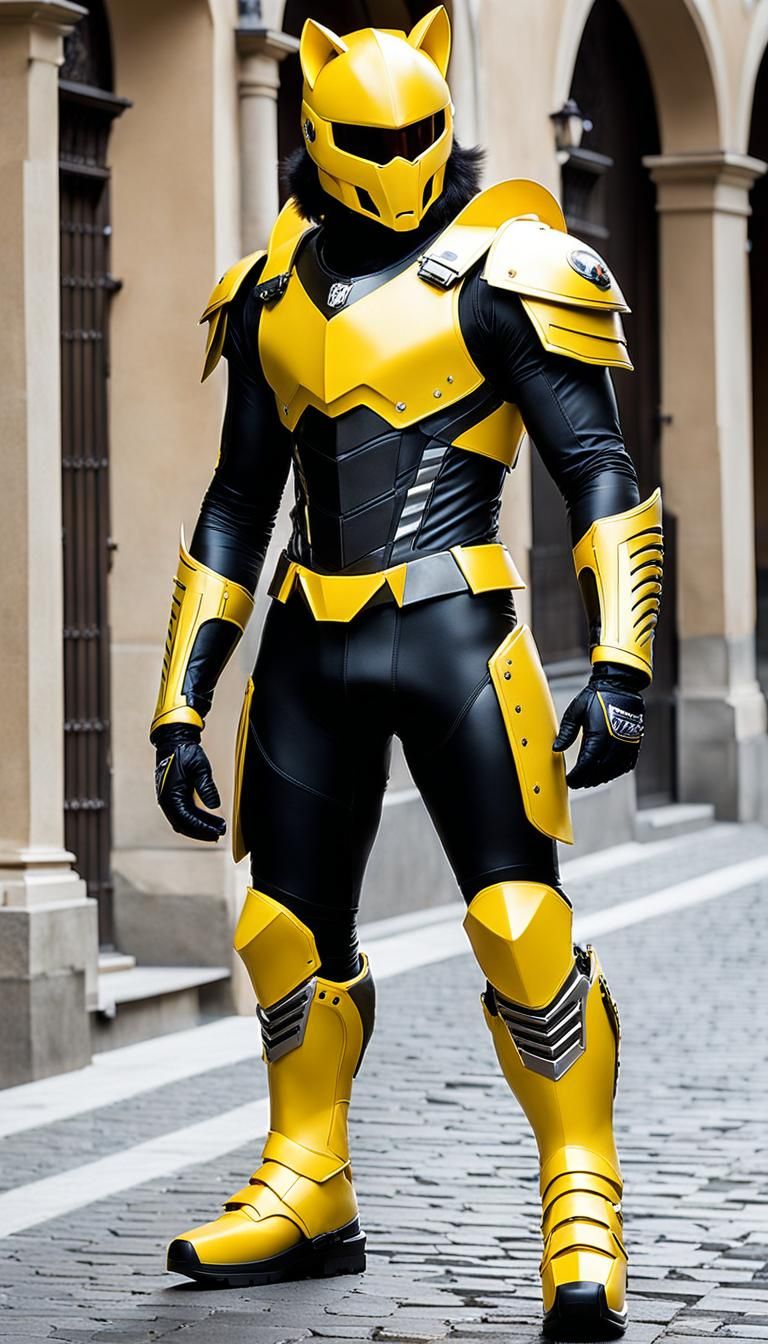 Gianluca Rol in Armored Spandex and Wolf Helmet