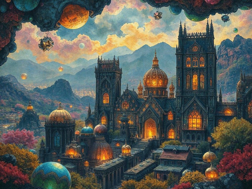 Surreal Lost City Landscape in Hyperrealistic Style