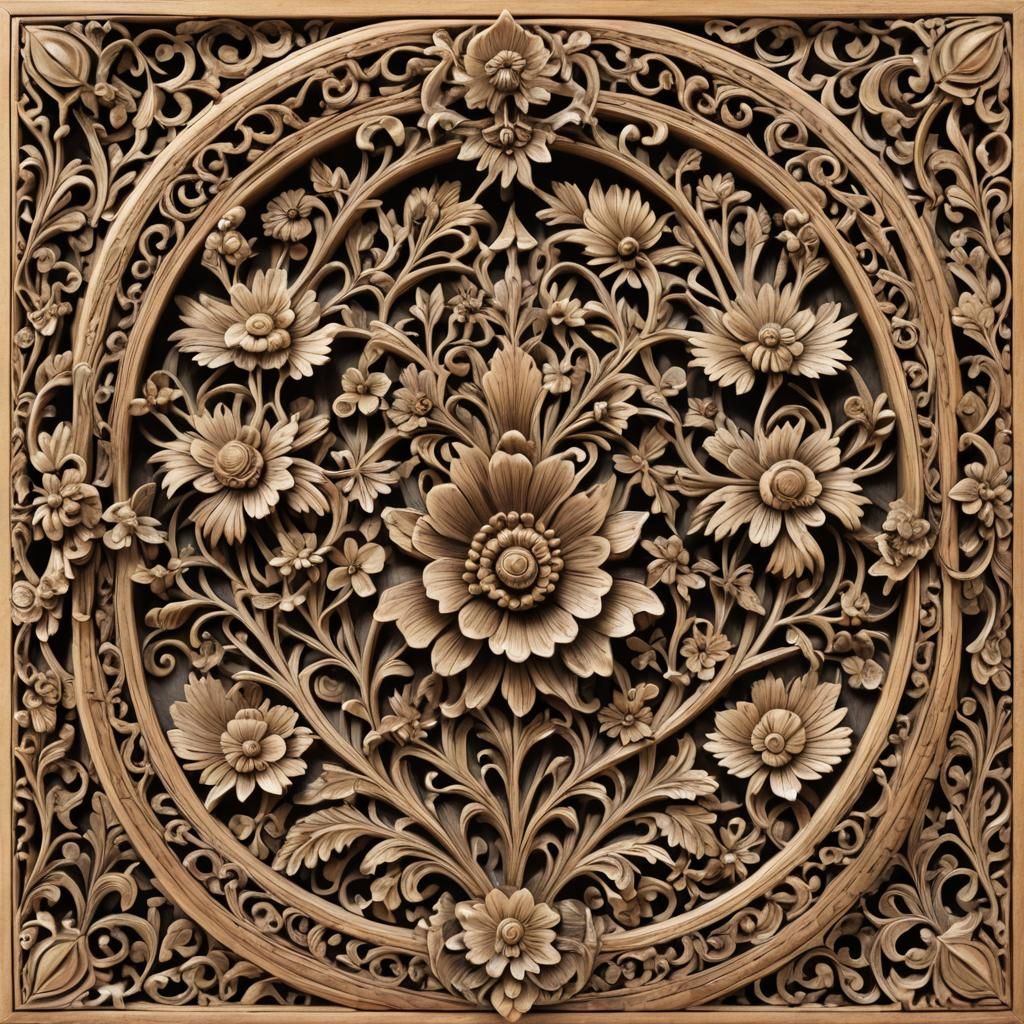 Intricate Carved Jewelry Box: Wide Angle View