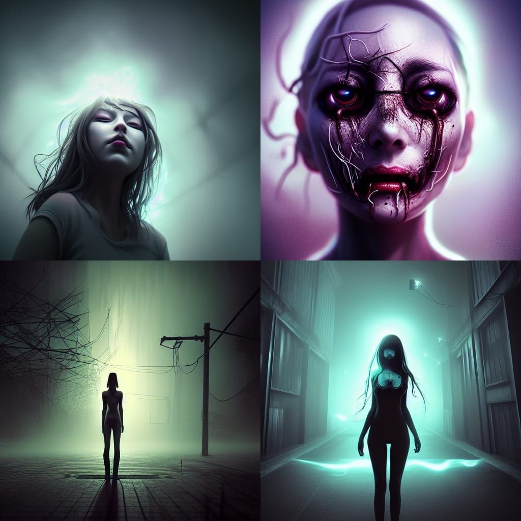 Creepy Eyes in Hyperrealistic Horror Style