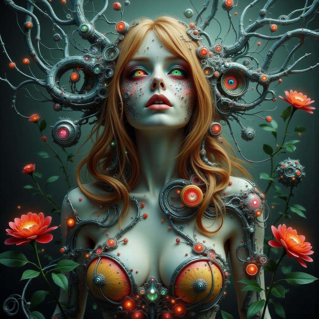 Cyberpunk Belle Challenges AI-Controlled Beauty Standards