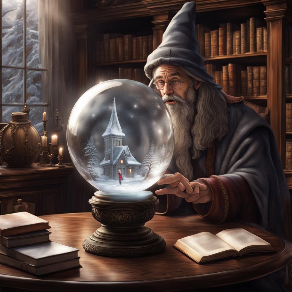 Wizard's Scrying Orb Reveals Kissing Lovers