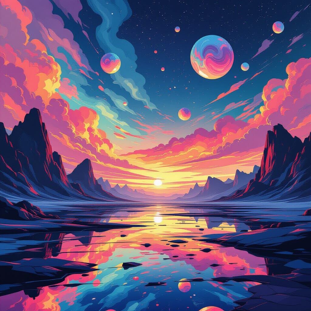 Surreal Dreamscape in Digital Painting Style