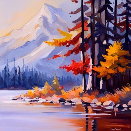 Gouache Painting Reflecting on Glory and Love