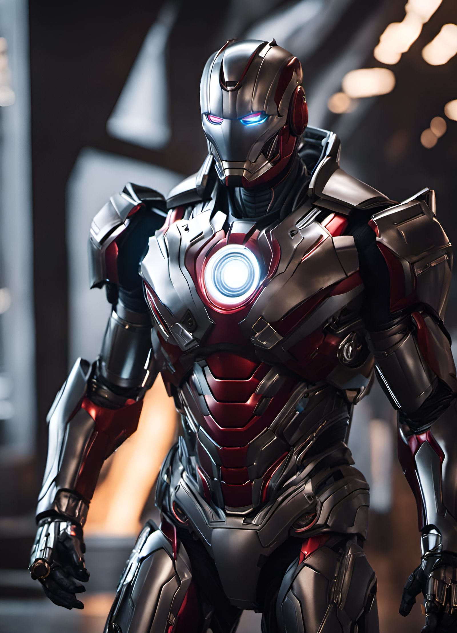 Machine Man in Shining Armor, Matte Painting Style