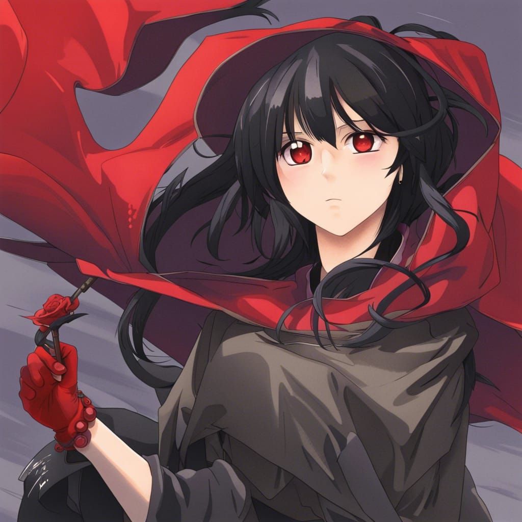 Anime Style Character with Cloak, Manga Art