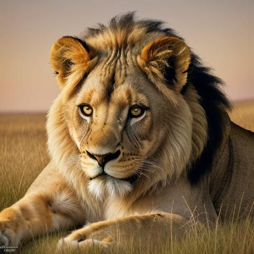 Baby Lion on Finger: Macro Photorealistic Illustration