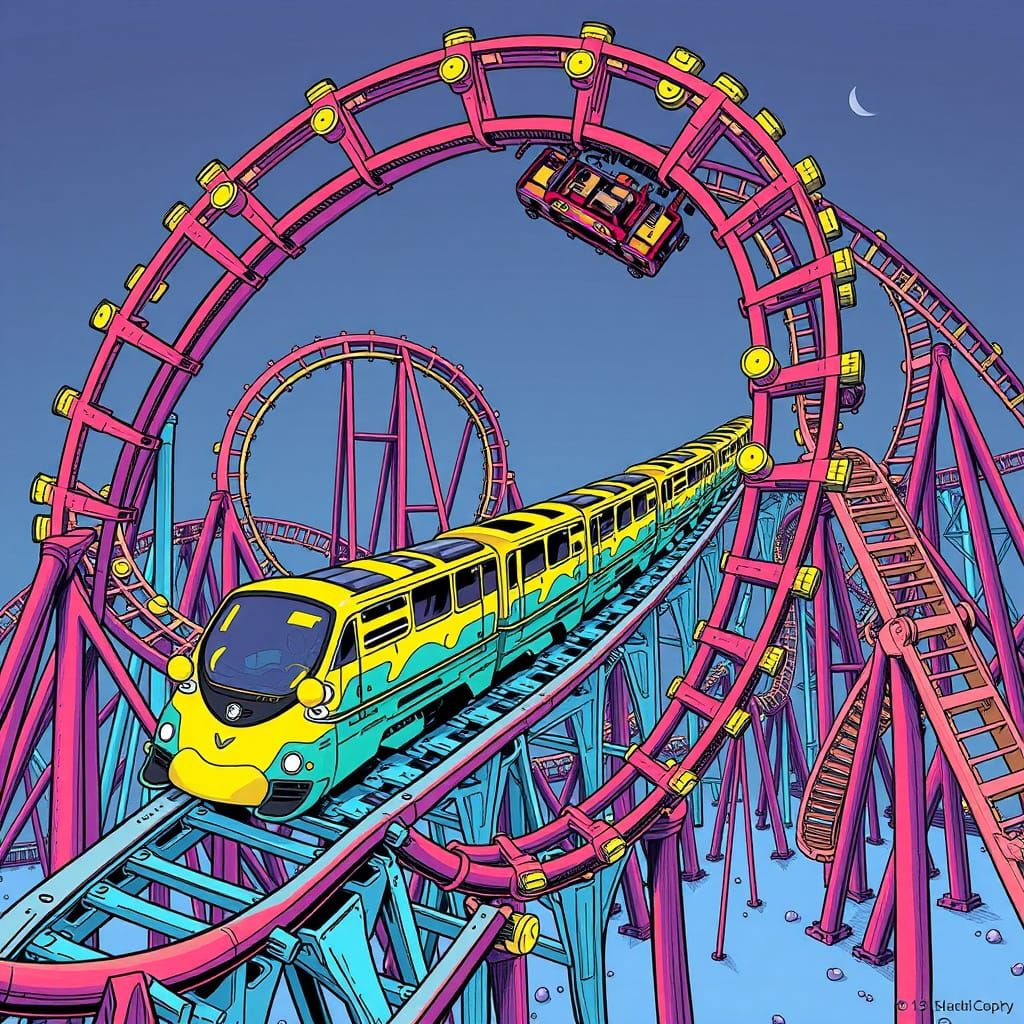 Titanium Roller Coaster with Hyperreal Colors