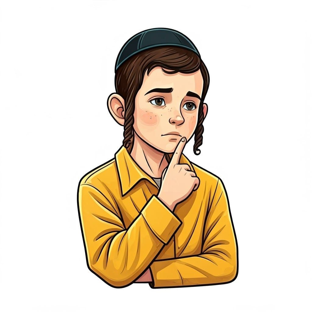 Whimsical Latin School-Style Portrait of a Young Orthodox Bo...