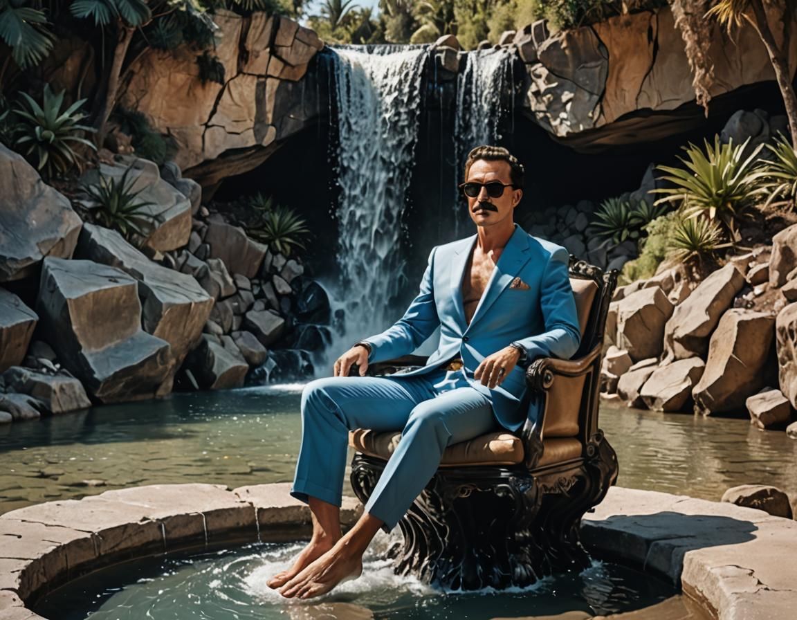Surreal Man on Throne by Watering Hole