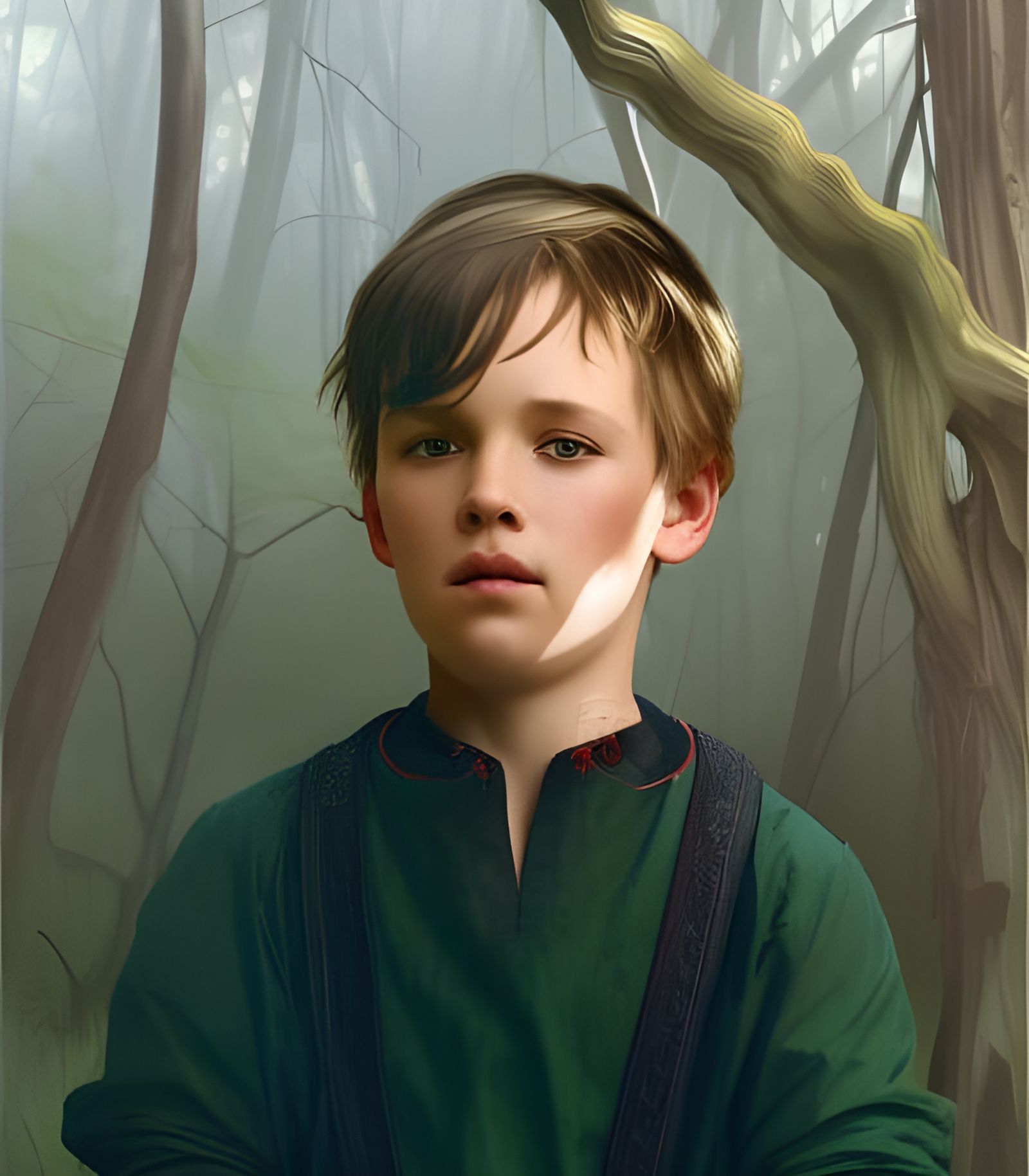 Boy in a forest